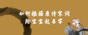 如何根據(jù)唐詩宋詞給寶寶起名字