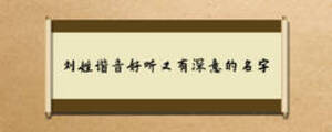 劉姓諧音好聽(tīng)又有深意的名字