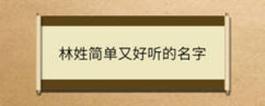 林姓簡(jiǎn)單又好聽的名字