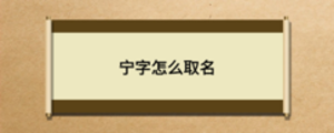 寧字怎么取名