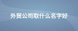 外貿(mào)公司取什么名字好