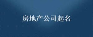 房地產(chǎn)公司起名