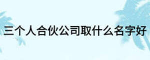 三個人合伙公司取什么名字好