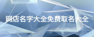 網店名字大全免費取名大全