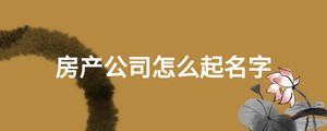 房產(chǎn)公司怎么起名字
