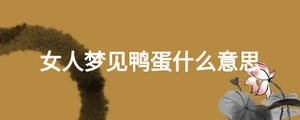 女人夢見鴨蛋什么意思
