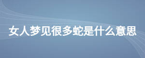 女人夢(mèng)見(jiàn)很多蛇是什么意思