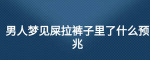 男人夢見屎拉褲子里了什么預兆