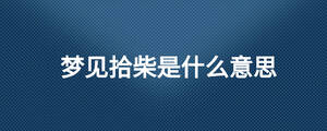 夢見拾柴是什么意思