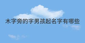 木字旁的字男孩起名字有哪些
