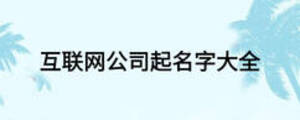 互聯(lián)網(wǎng)公司起名字大全