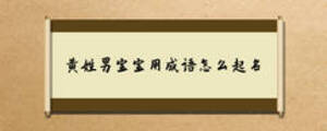 黃姓男寶寶用成語怎么起名