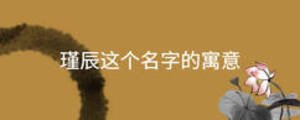 瑾辰這個名字的寓意