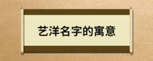 藝洋名字的寓意