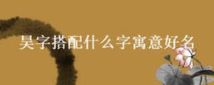 昊字搭配什么字寓意好名