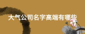 大氣公司名字高端有哪些