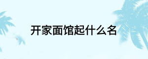 開家面館起什么名