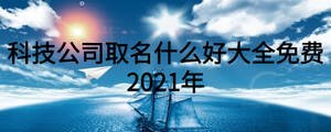 科技公司取名什么好大全免費(fèi)2021年