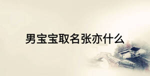 男寶寶取名張亦什么