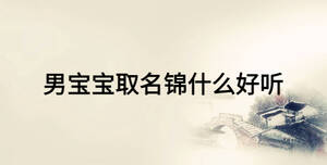 男寶寶取名錦什么好聽