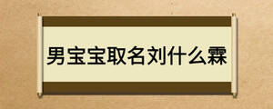 男寶寶取名劉什么霖