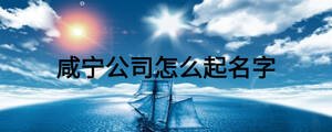 咸寧公司怎么起名字