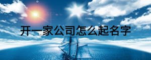 開一家公司怎么起名字