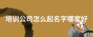 培訓(xùn)公司怎么起名字哪家好