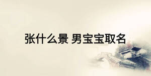 張什么景 男寶寶取名