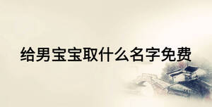 給男寶寶取什么名字免費