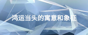 鴻運當(dāng)頭的寓意和象征