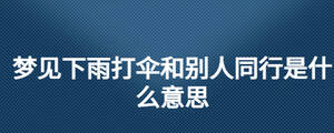 夢見下雨打傘和別人同行是什么意思