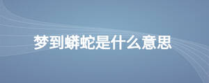 夢到蟒蛇是什么意思