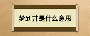 夢到井是什么意思