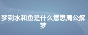 夢到水和魚是什么意思周公解夢